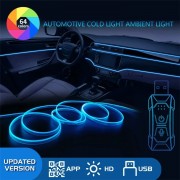 Подсветка салона авто Ambient light Rgb, светодиодная лента торпеды USB Bluetooth многоцветная