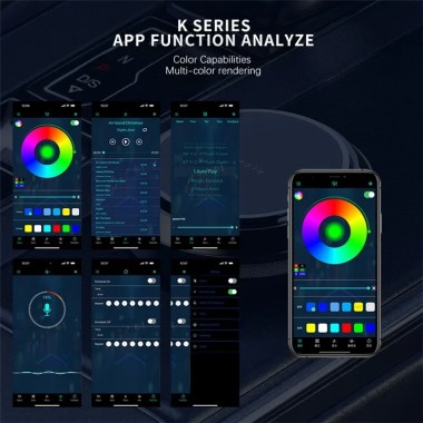 Подсветка салона авто Ambient light Rgb, светодиодная лента торпеды USB Bluetooth многоцветная