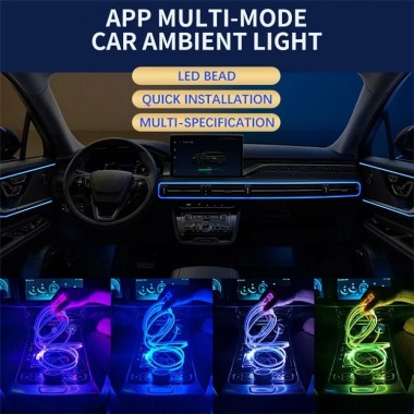Подсветка салона авто Ambient light Rgb, светодиодная лента торпеды USB Bluetooth многоцветная