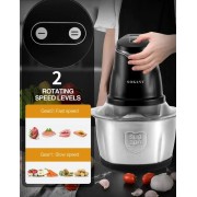 Измельчитель стационарный кухонный ручной, 2 скорости, металлическая чаша 2 литра, 400 Вт, Sokany SK-7020