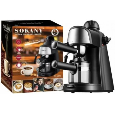 Кофеварка Рожковая Sokany SK-6810 Функция пара и вспенивания.