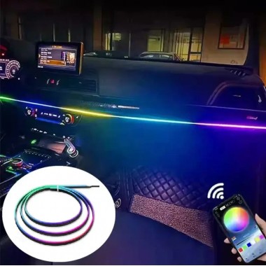 Подсветка салона авто Ambient light Rgb, светодиодная лента торпеды USB Bluetooth многоцветная