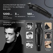 Триммер с керамическим ножом беспроводная аккумуляторная машинка с насадками Kemei KM-2299