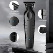 Триммер с керамическим ножом беспроводная аккумуляторная машинка с насадками Kemei KM-2299