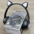 Беспроводные наушники с кошачьими ушками и RGB подсветкой FM радио, micro SD Cat MZ-023 Чёрные Беспроводные наушники с кошачьими ушками и RGB подсветкой FM радио, micro SD Cat MZ-023 Чёрные