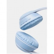 Наушники с кошачьими ушками беспроводные и RGB подсветкой FM радио, micro SD Cat MZ-023 Синие