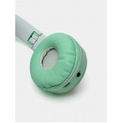 Наушники с кошачьими ушками Bluetooth и RGB подсветкой FM радио, Поддержка карты памяти Cat MZ-023 Бирюзовые