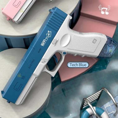 Водяной пистолет электрический аккумуляторный Water Gun Glock с 2 обоймами для воды Blue