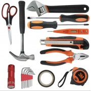 Универсальный набор бытовых инструментов из 13 предметов в черном пластиковом кейсе