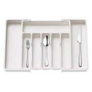 Лоток для столовых приборов расширяемый органайзер на 8 секций Белый