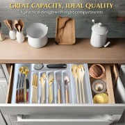 Лоток для столовых приборов расширяемый органайзер на 8 секций Белый