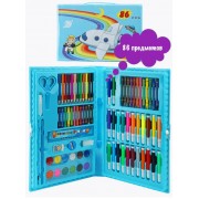Набор для рисования на 86 предметов, детский, краски, фломастеры, карандаши