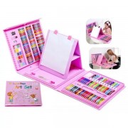Канцелярский Набор для рисования и творчества с мольбертом в чемоданчике 208 предметов Art Set Розовый