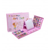 Канцелярский Набор для рисования и творчества с мольбертом в чемоданчике 208 предметов Art Set Розовый