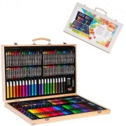 Детский набор для рисования на ART SET 180 предметов в деревянном чемодане
