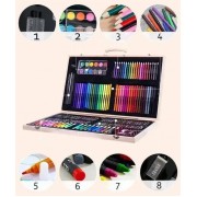 Детский набор для рисования на ART SET 180 предметов в деревянном чемодане
