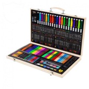 Детский набор для рисования на ART SET 180 предметов в деревянном чемодане