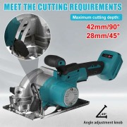 Бесщеточная аккумуляторная электрическая циркулярная пила, 2000 Вт 125 мм