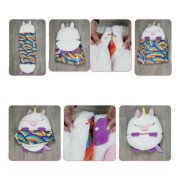 Детский спальный мешок-плюшевая игрушка подушка Единорог Baby sleeping bag Size S WHITE 3в1 теплый
