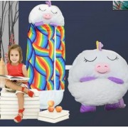 Детский спальный мешок-плюшевая игрушка подушка Единорог Baby sleeping bag Size S WHITE 3в1 теплый