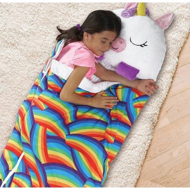 Детский спальный мешок-плюшевая игрушка подушка Единорог Baby sleeping bag Size S WHITE 3в1 теплый