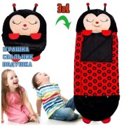 Детский спальный мешок плюшевая игрушка подушка TOPA Божья Коровка 120 см Красный Baby sleeping bag Size S