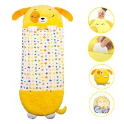 Детский спальный мешок на молнии 3 в 1 встроенная подушка 130 см щенок желтый Baby sleeping bag Size S