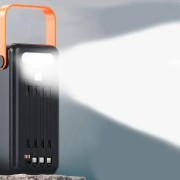 Портативная батарея NEW внешняя повербанк Power Bank 100000 mAh с солнечной панелью и фонариком