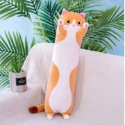 Игрушка детская Кот Батон 70 см Коричневый / Плюшевая игрушка подушка длинный котенок