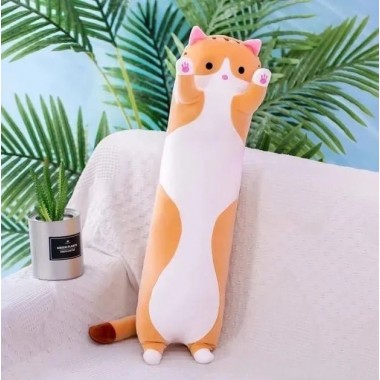 Игрушка детская Кот Батон 70 см Коричневый / Плюшевая игрушка подушка длинный котенок