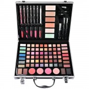 Полный набор косметики в кейсе, 30х21х6,5см, Розовый. Бьюти кейс с косметикой / Косметический набор