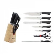 Набор Кухонных ножей с ножницами и подставкой UNIQUE UN-1837