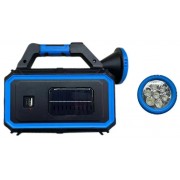 Ручной аккумуляторный светодиодный фонарь с солнечной батареей и функцией PowerBank HS-8036-7-A Синий