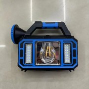 Ручной аккумуляторный светодиодный фонарь с солнечной батареей и функцией PowerBank HS-8036-7-A Синий