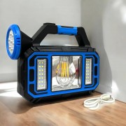 Ручной аккумуляторный светодиодный фонарь с солнечной батареей и функцией PowerBank HS-8036-7-A Синий