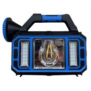 Ручной аккумуляторный светодиодный фонарь с солнечной батареей и функцией PowerBank HS-8036-7-A Синий