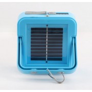 Ручной аккумуляторный светодиодный фонарь с солнечной батареей и функцией PowerBank LD-02 Синий