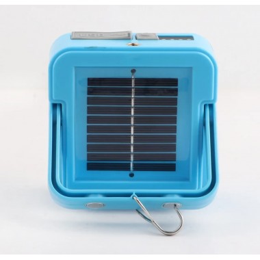 Ручной аккумуляторный светодиодный фонарь с солнечной батареей и функцией PowerBank LD-02 Синий