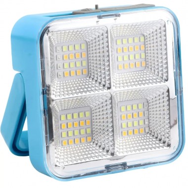 Ручной аккумуляторный светодиодный фонарь с солнечной батареей и функцией PowerBank LD-02 Синий