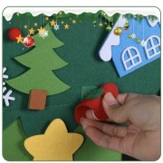 Детская Рождественская елочка с игрушками из фетра Chrismas Free Детская елочка на стену 95x70 см