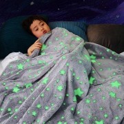 Светящийся теплый и нежный плед для детей и подростков 100x150 Magic Blanket Серый
