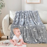Светящийся теплый и нежный плед для детей и подростков 100x150 Magic Blanket Серый