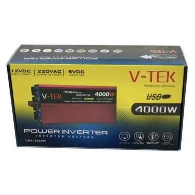 Преобразователь напряжения инвертор с дисплеем V-TEK 4000W 12-220V Автомобильный преобразователь