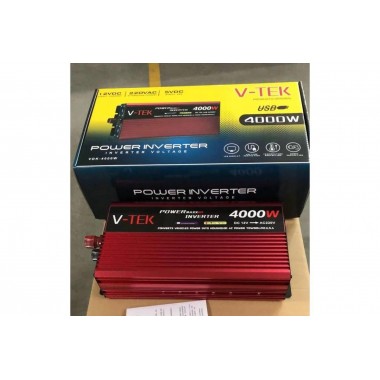 Преобразователь напряжения инвертор с дисплеем V-TEK 4000W 12-220V Автомобильный преобразователь
