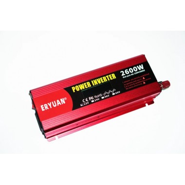 Преобразователь напряжения инвертор Eryuan 2600W LCD DC/AC 12V-220V с чистой синусоидой и вольтметром