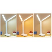 Настольная двойная светодиодная лампа с сенсорным управлением и подставкой для телефона LED 869-2 Белая