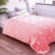 Мягкое одеяло-плед звездное небо 100х150 см Светящийся в темноте Magic Blanket Розовое