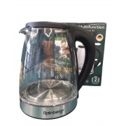 Электрический стеклянный чайник Rainberg RB-2250 с LED подсветкой 2200 Вт 1.8л,