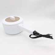 Электрическая кастрюля с крышкой и ручкой 37см, 1,6л, от сети, Белая / Портативная электрокастрюля / Миниварка