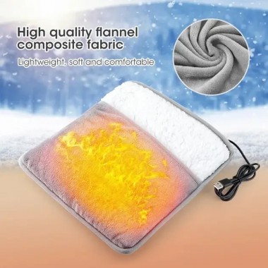 Портативная фланелевая грелка для ног с электрическим подогревом Foot warmer XL-997 Коврик с USB подогревом